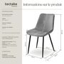 Voir la diapositive 6 : tectake Lot de chaises rembourrées aspect velours gris Lot de 2