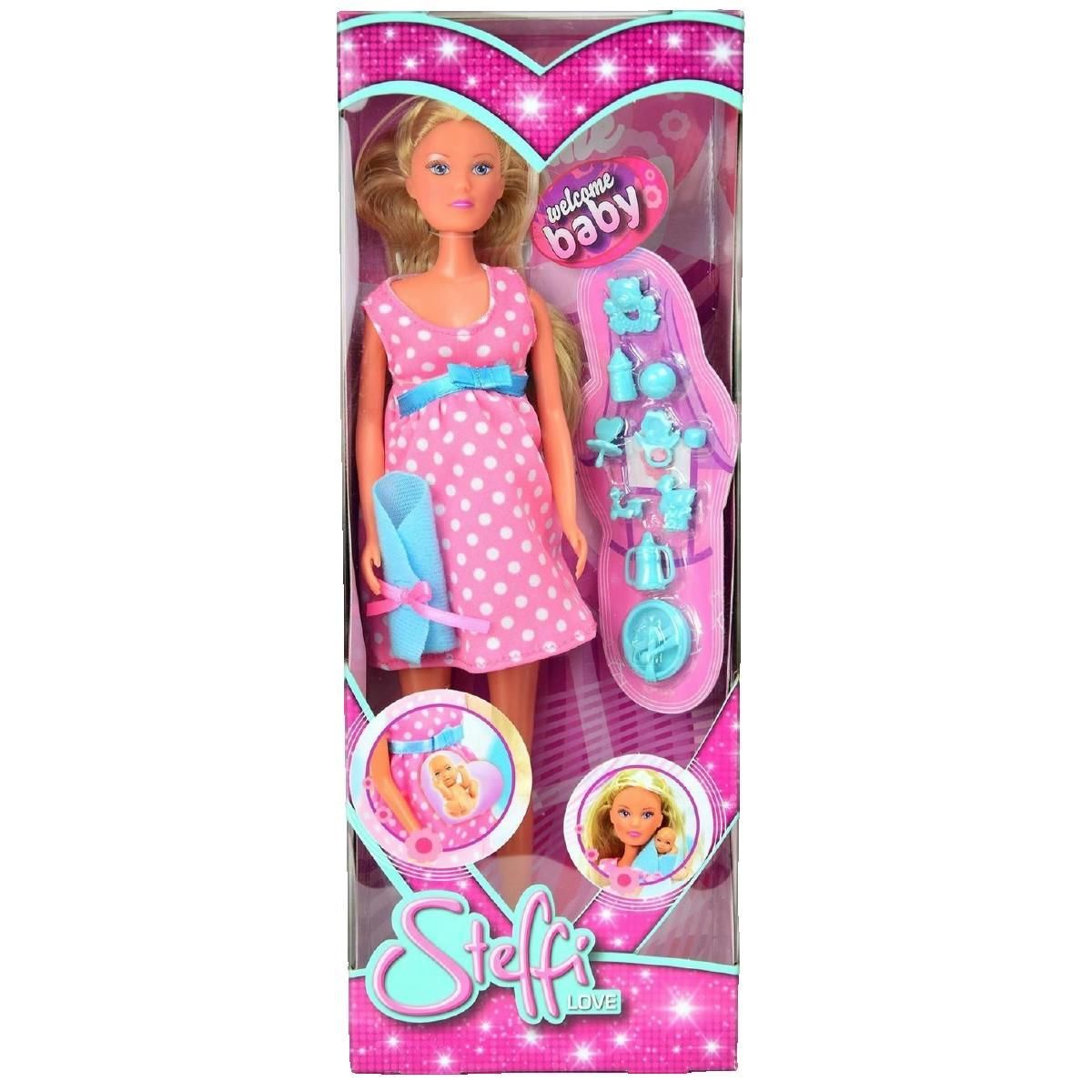 SMOBY Poupée Smoby Steffi Love Enceinte avec accessoires