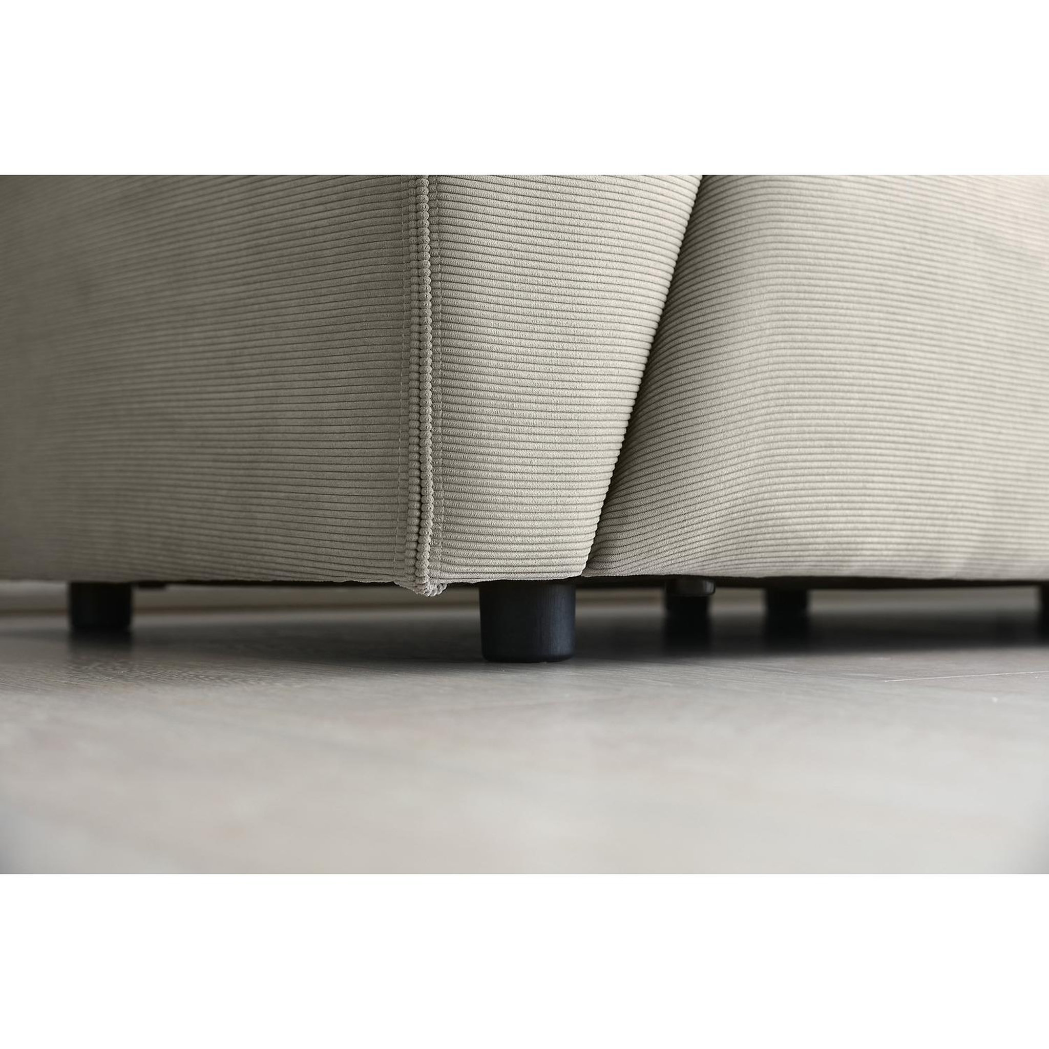 Voir la diapositive 6 : CONCEPT USINE Canapé 3 places + 1 pouf velours côtelé modulable gris clair monroe
