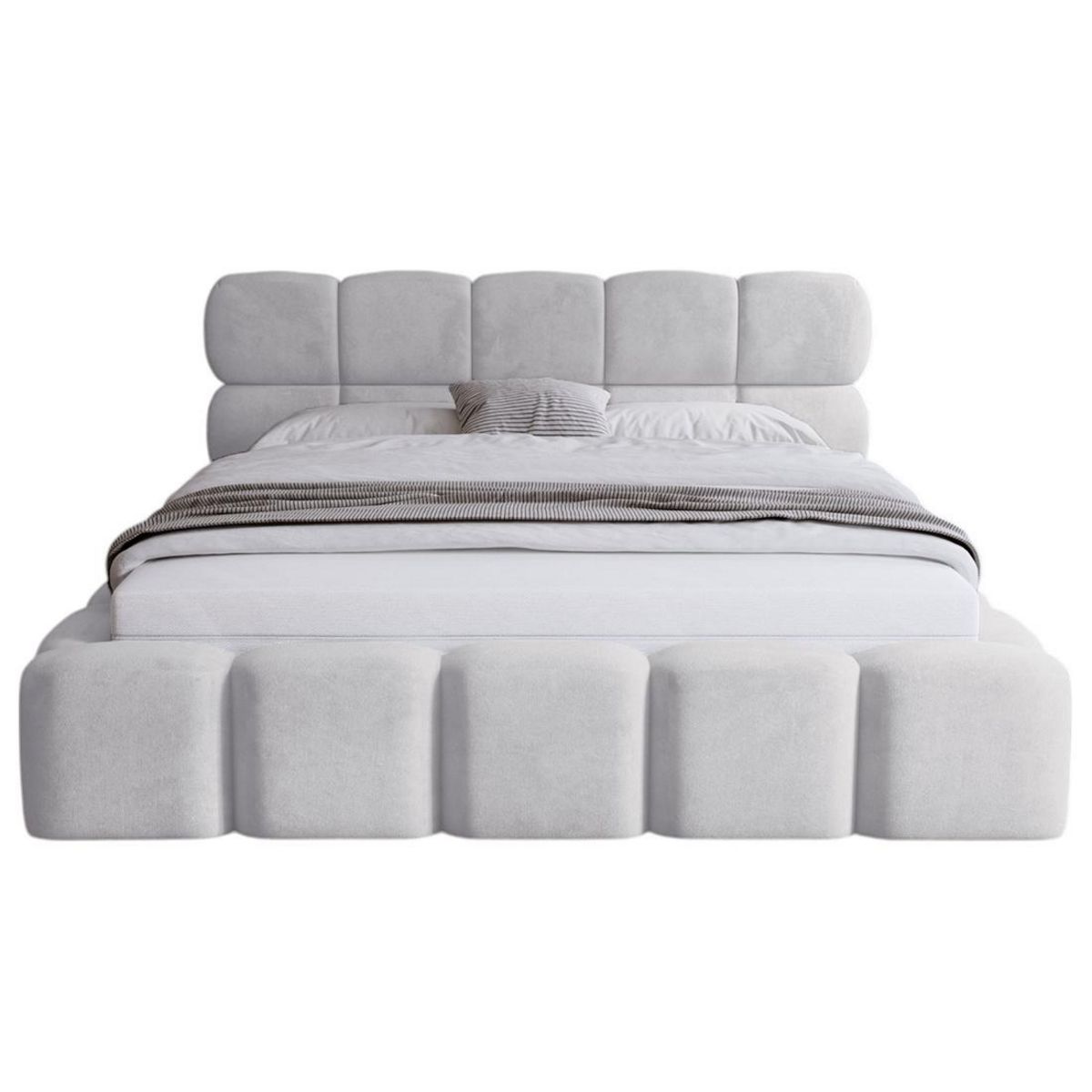 BEST MOBILIER Mariposa - lit coffre - 180x200 cm - sommier inclus - en velours