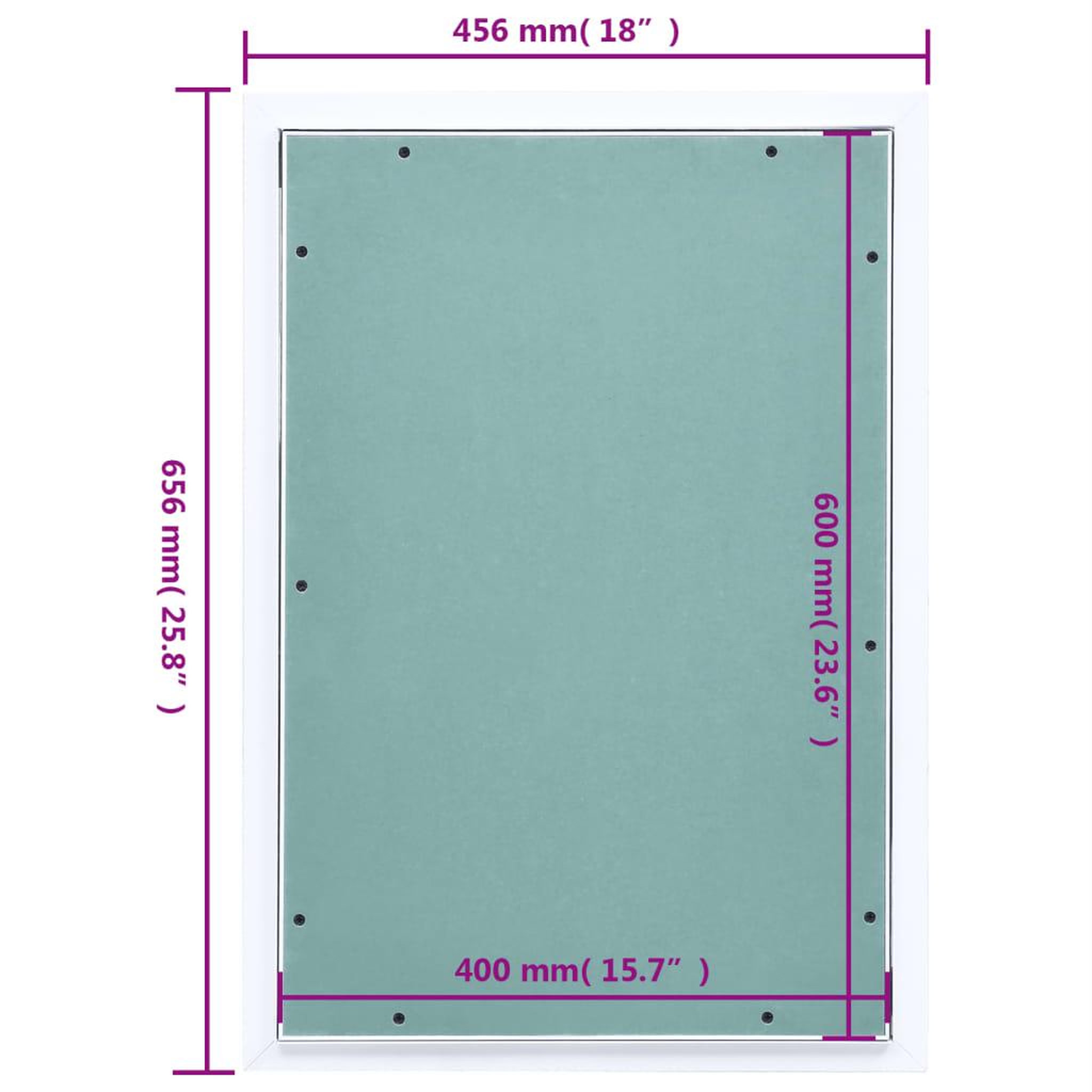 Voir la diapositive 6 : VIDAXL Panneau d'acces Cadre en aluminium plaque de platre 400x600 mm