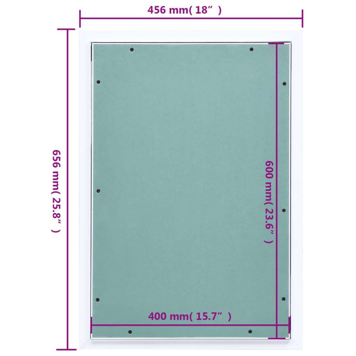 VIDAXL Panneau d'acces Cadre en aluminium plaque de platre 400x600 mm