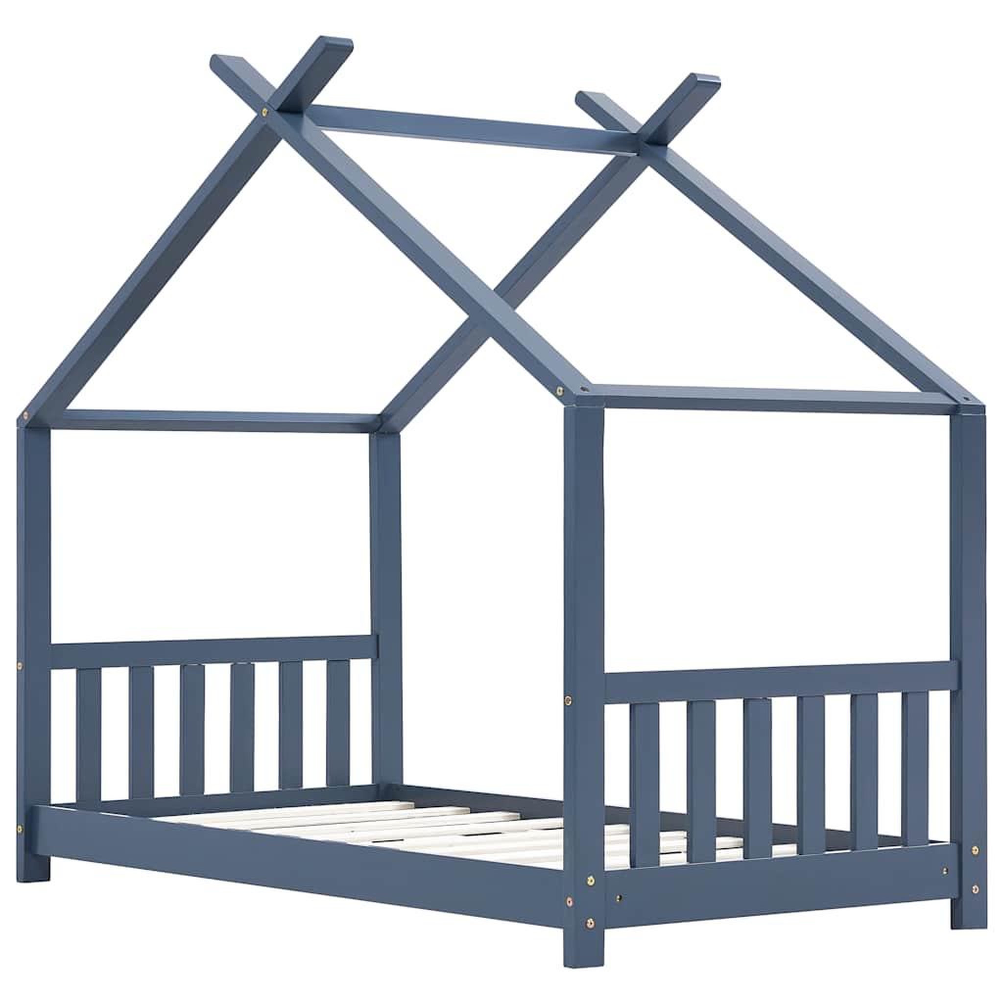 Voir la diapositive 3 : VIDAXL Cadre de lit d'enfant Gris Bois de pin massif 70x140 cm
