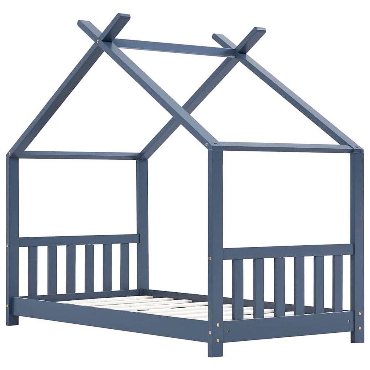 VIDAXL Cadre de lit d'enfant Gris Bois de pin massif 70x140 cm