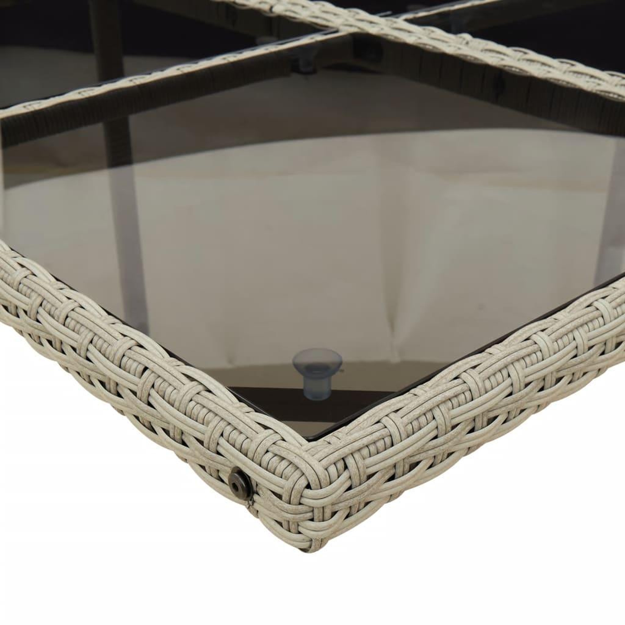 Voir la diapositive 5 : VIDAXL Ensemble a manger de jardin et coussins 15 pcs gris clair rotin