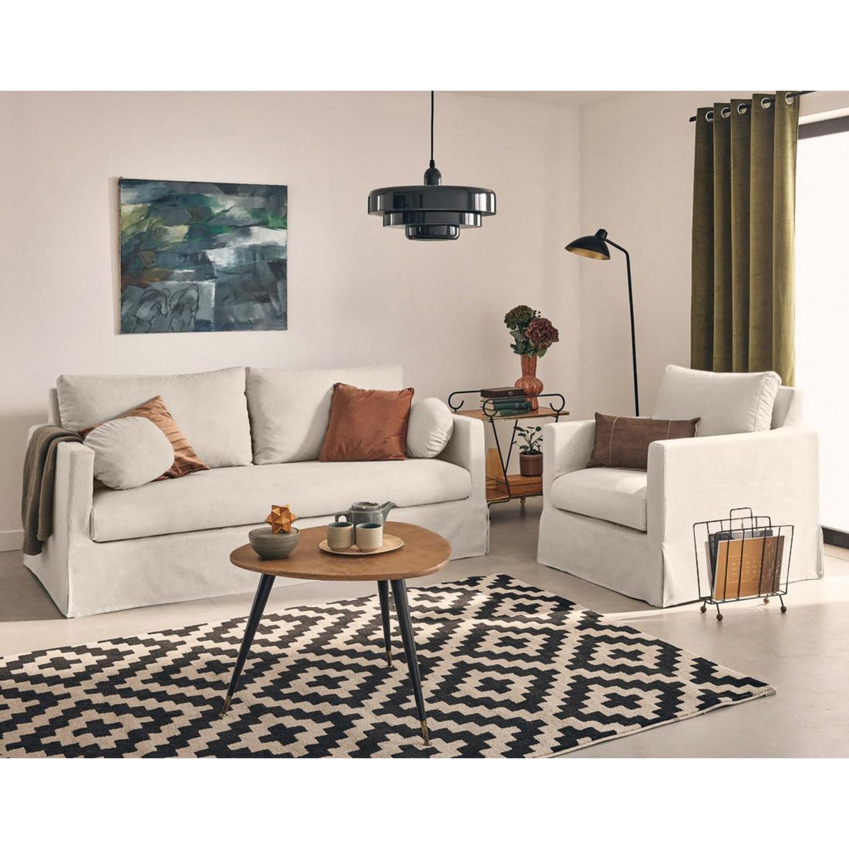 LISA DESIGN Serena - fauteuil déhoussable en tissu