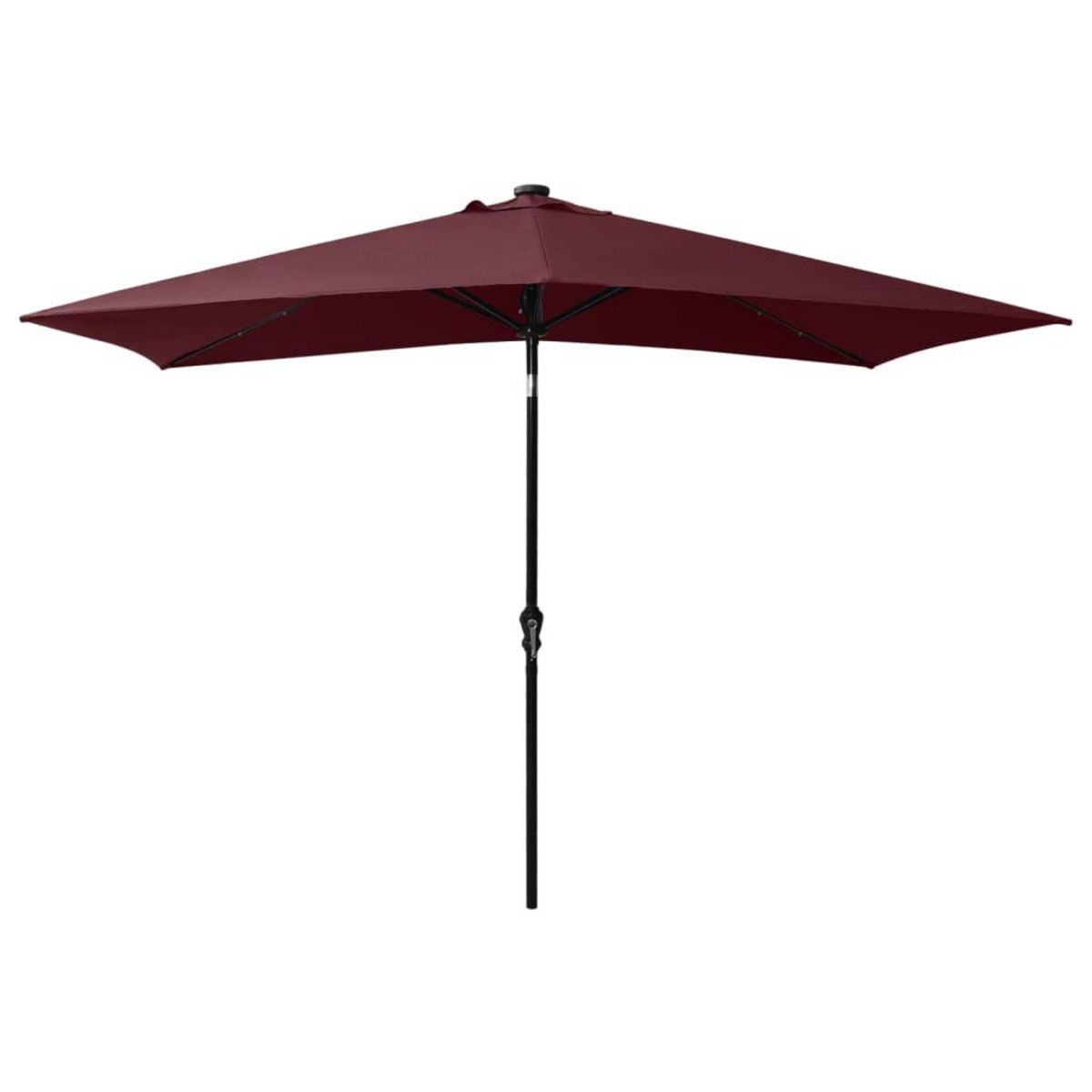 VIDAXL Parasol de jardin avec LED et mat en acier rouge bordeaux 2x3 m