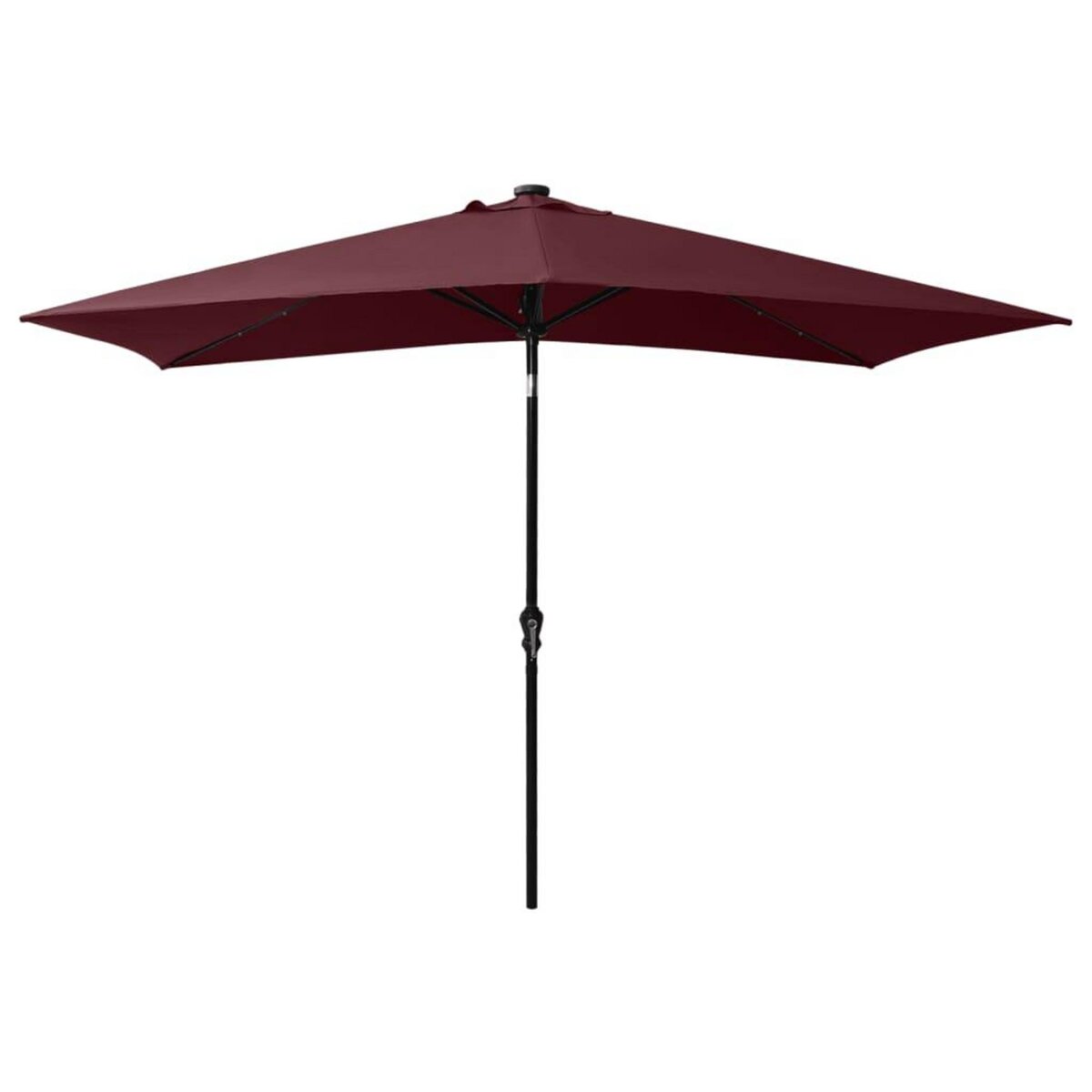 VIDAXL Parasol de jardin avec LED et mat en acier rouge bordeaux 2x3 m