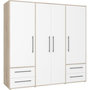 Voir la diapositive 1 : MARKET24 Armoire - Chene Sonoma / Blanc mat - 4 portes battantes - L205,9 x P58,8 x H200 - MOKKARIS