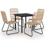 Voir la diapositive 2 : VIDAXL Ensemble a manger d'exterieur 5 pcs resine tressee et verre