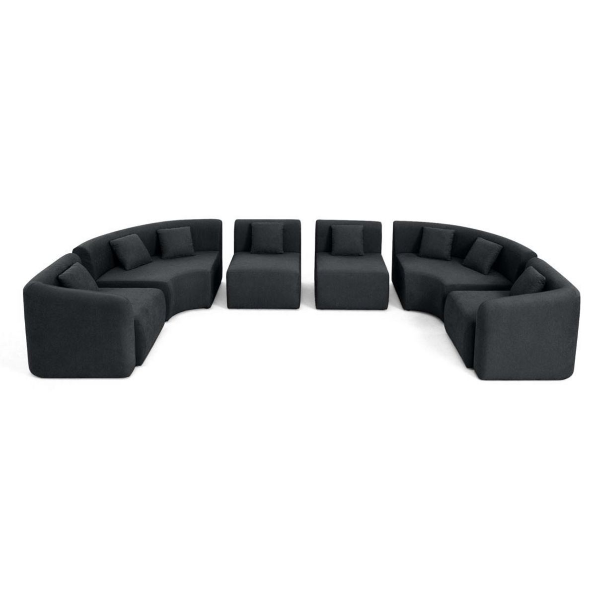 LISA DESIGN Ikare - canapé modulable panoramique - 7 places - en tissu