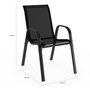 Voir la diapositive 6 : ID MARKET Salon de jardin MADRID table 150 CM et 6 chaises empilables noir