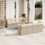 Voir la diapositive 1 : VIDAXL Salon de jardin avec coussins 9 pcs beige resine tressee