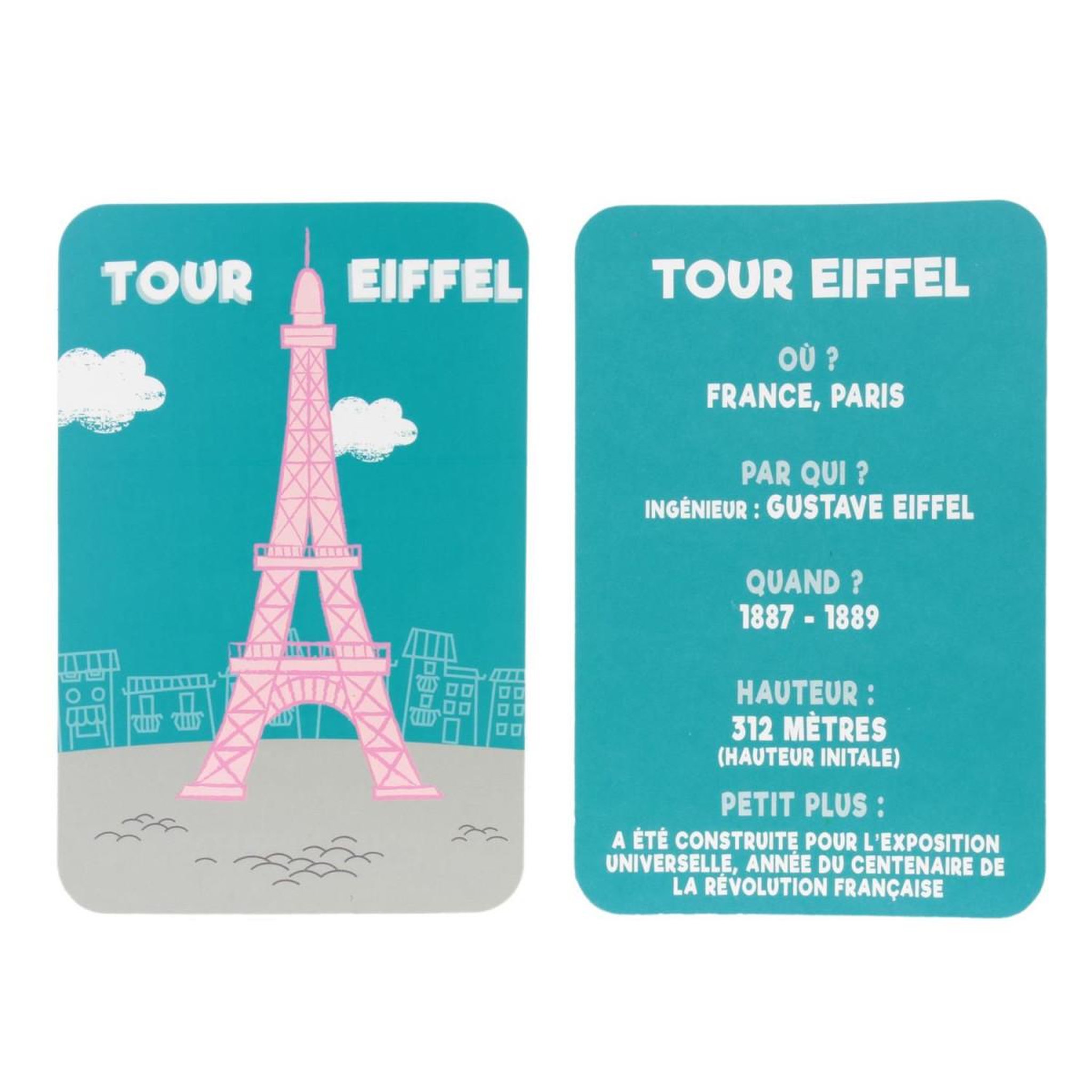 Voir la diapositive 4 : Jeux 2 momes Jeu de Cartes Educatives  Monuments  17cm Multicolore