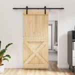 VIDAXL Porte coulissante et kit de quincaillerie 90x210 cm pin massif