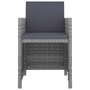 Voir la diapositive 4 : VIDAXL Ensemble a manger d'exterieur 5pcs coussins resine tressee gris