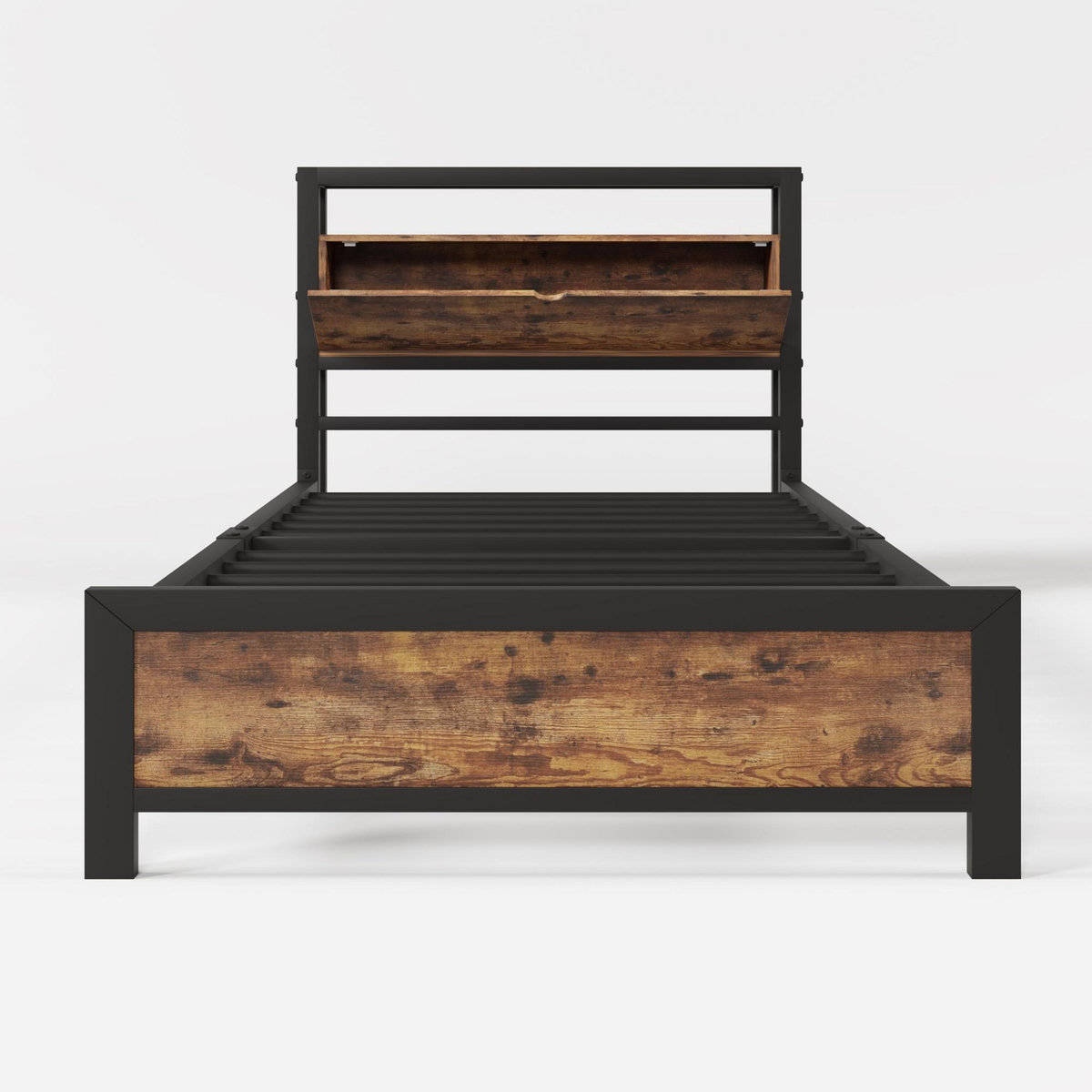 MERAX Lit simple avec sommier Style industriel