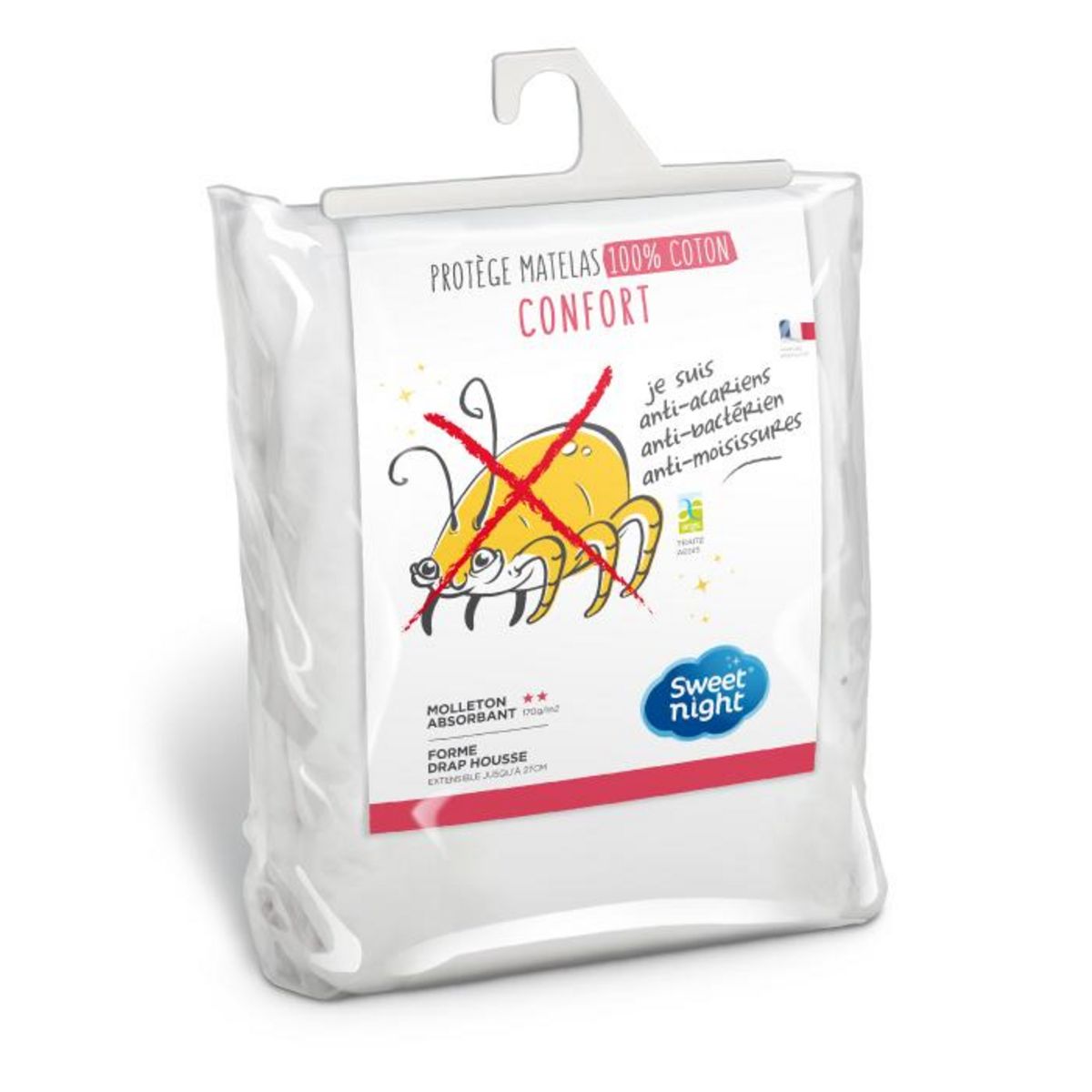 Sweetnight Protège matelas coton anti-acariens - Forme drap housse QUALITE PLUS