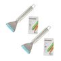 Voir la diapositive 4 : Fackelmann Lot de 2 rasoirs à légumes inox 18 cm Fackelmann Ovale