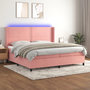 Voir la diapositive 1 : VIDAXL Sommier a lattes de lit matelas et LED Rose 200x200 cm Velours