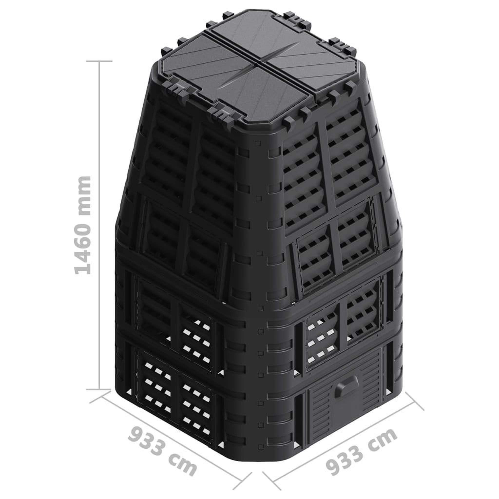 Voir la diapositive 6 : VIDAXL Composteur de jardin Noir 93,3x93,3x146 cm 1000 L