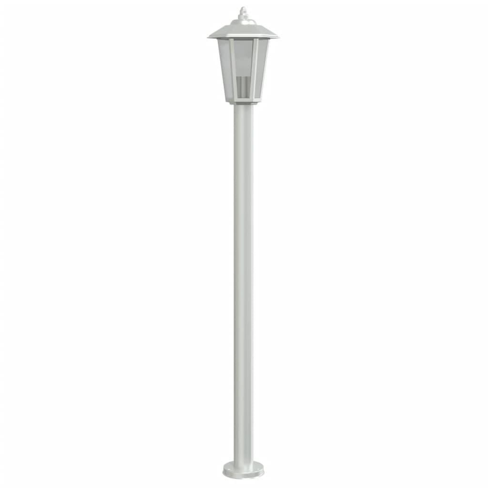Voir la diapositive 4 : VIDAXL Lampadaire d'exterieur argente 120 cm acier inoxydable
