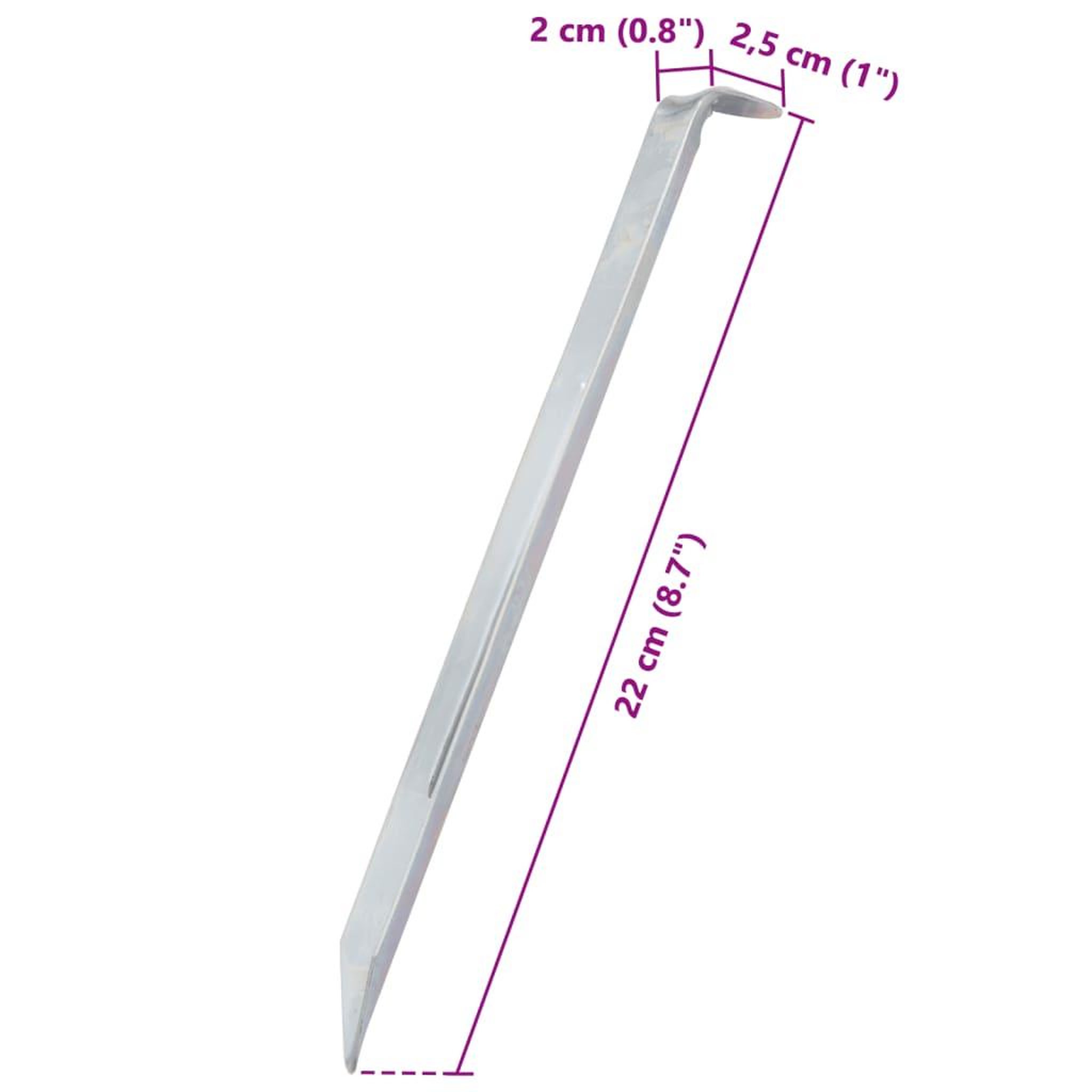 Voir la diapositive 6 : VIDAXL Piquets de tente 24 pcs 22 cm Ø20 mm acier galvanise