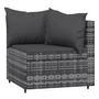 Voir la diapositive 4 : VIDAXL Canapes d'angle de jardin et coussins 2 pcs gris resine tressee