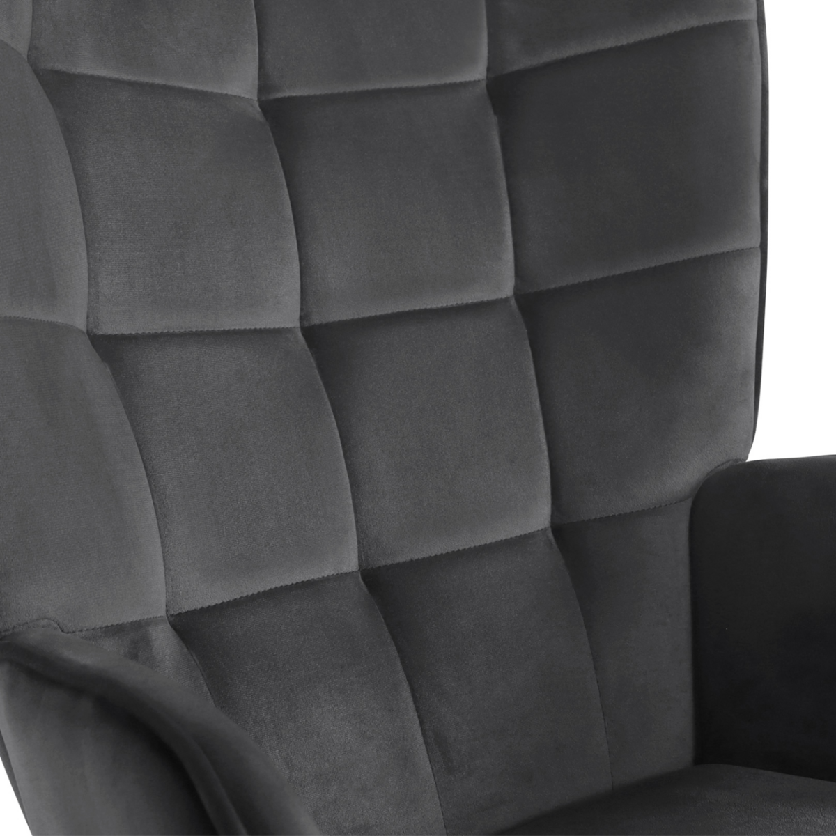 ID MARKET Fauteuil scandinave ANIA en velours gris