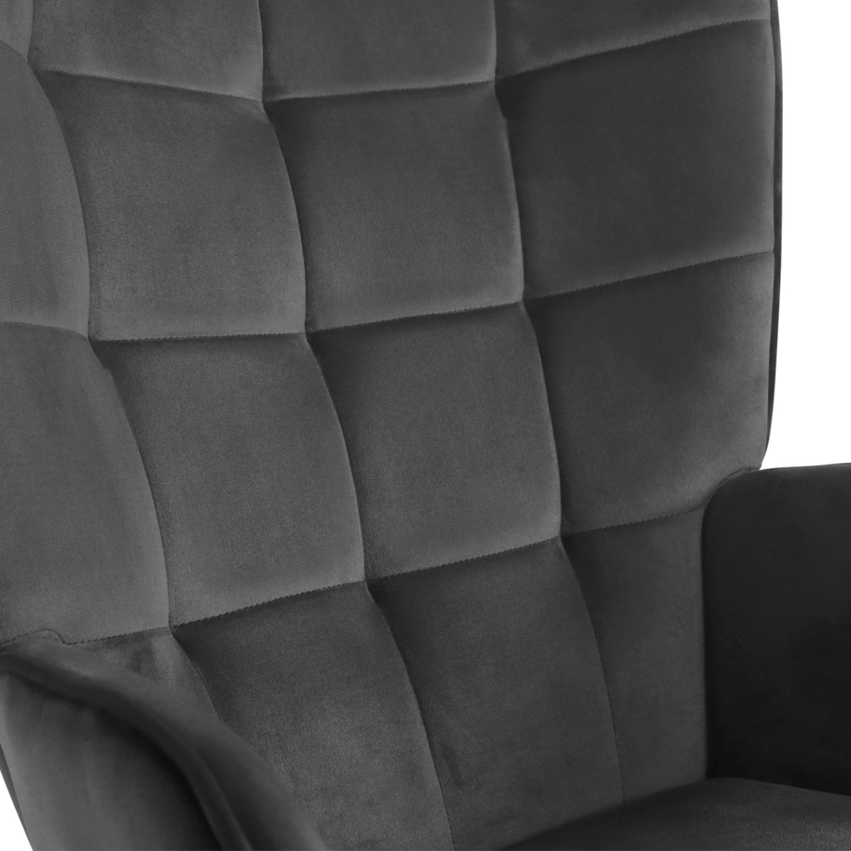 ID MARKET Fauteuil scandinave ANIA en velours gris