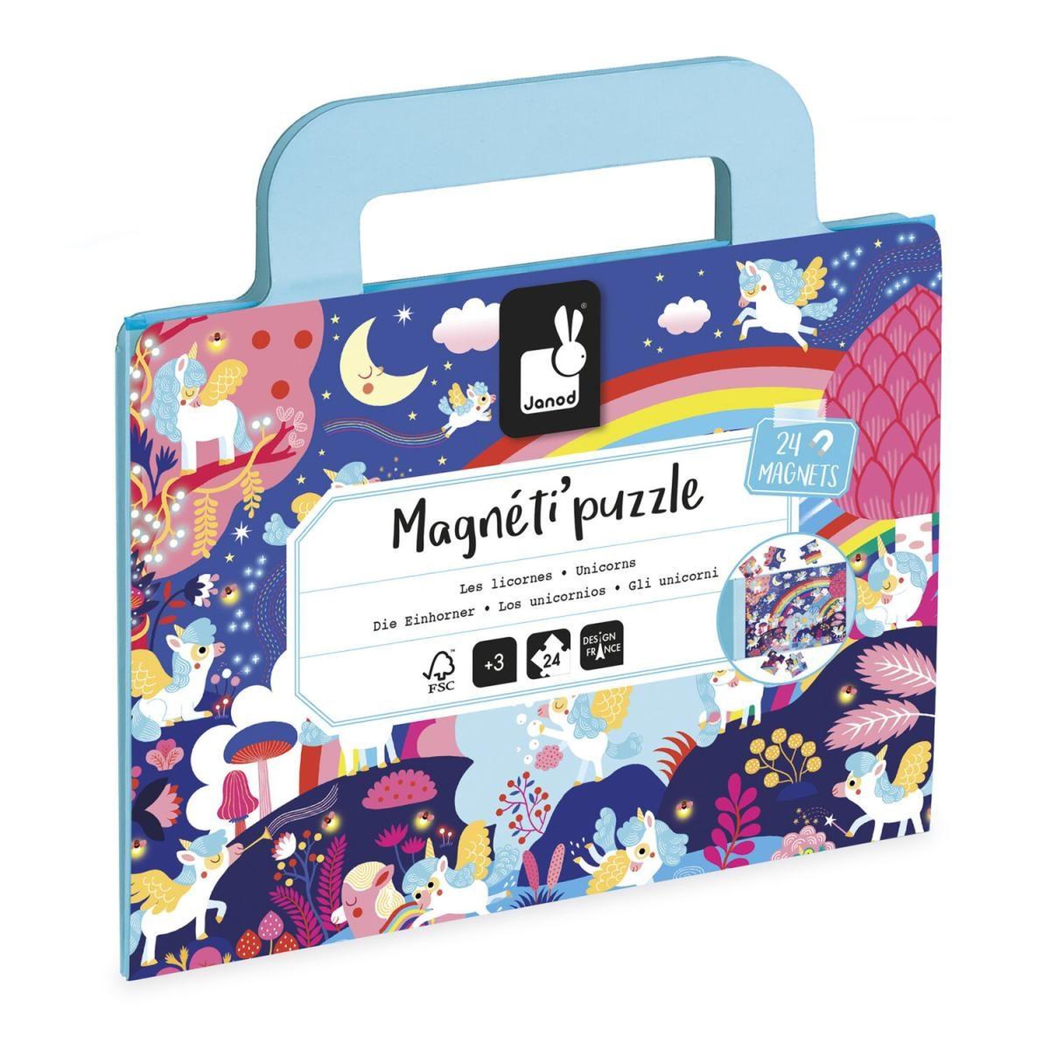 JANOD Magneti puzzle licornes 24 pcs