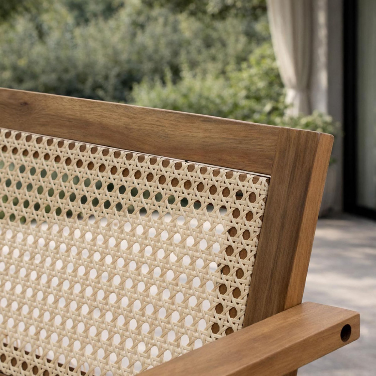 CONCEPT USINE Salon de jardin 4 places en acacia et cannage HANOI