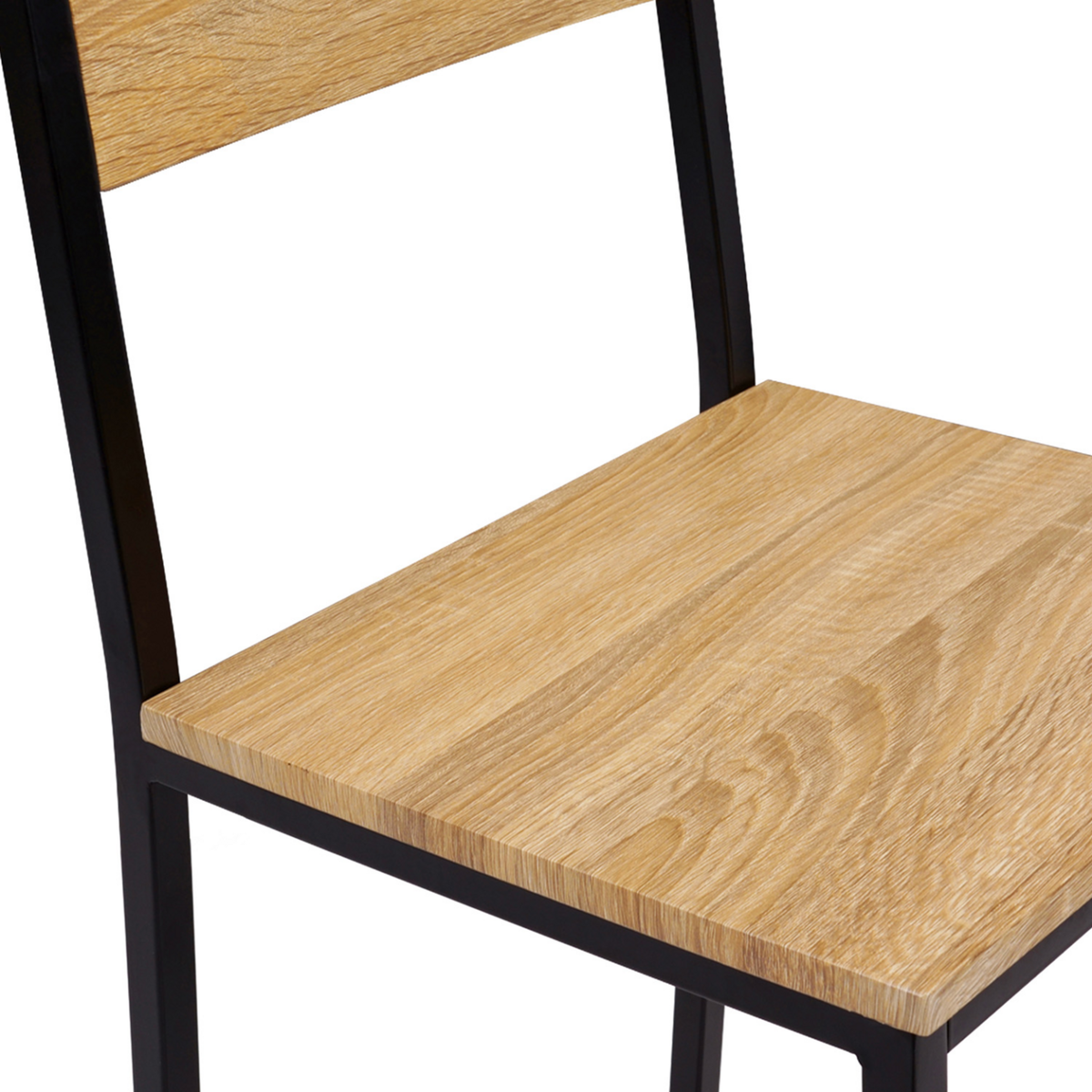 ID MARKET Lot de 2 tabourets de bar DETROIT avec dossier chaise de cuisine design industriel