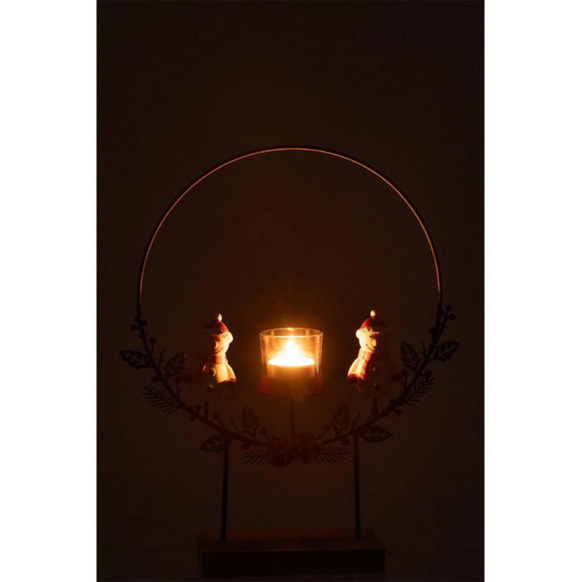 Paris Prix Photophore Cercle  Bonhommes de Neige  28cm Multicolore