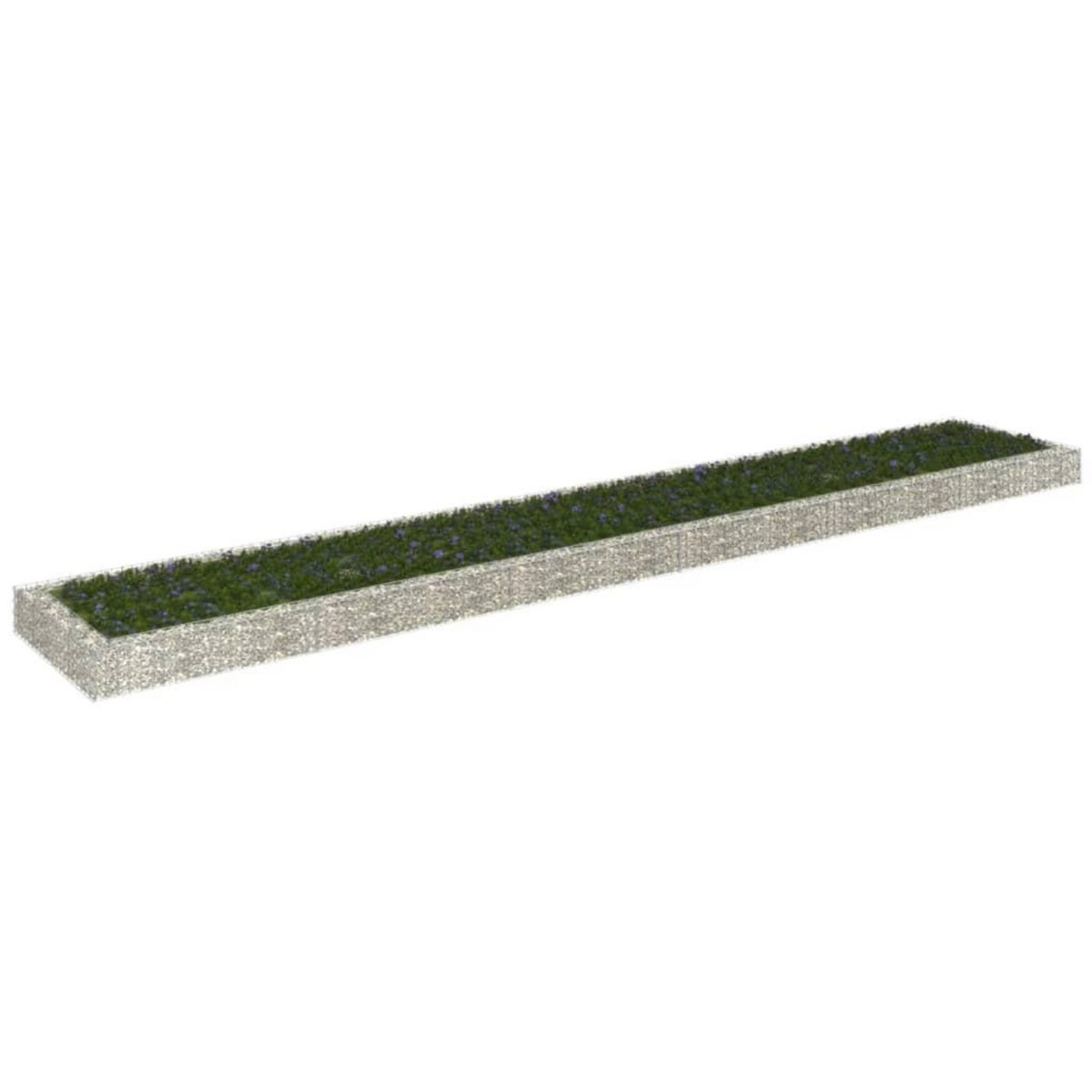 VIDAXL Lit sureleve a gabion Acier galvanise 600x100x20 cm