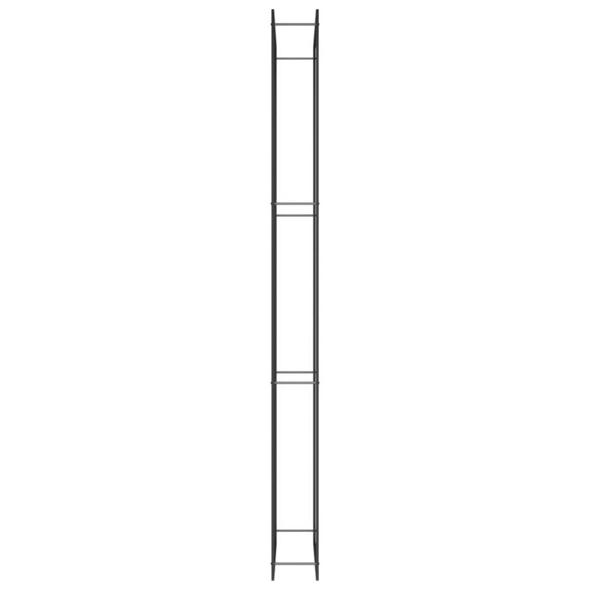 VIDAXL Portant de bois de chauffage Noir mat 110x28x312 cm Acier