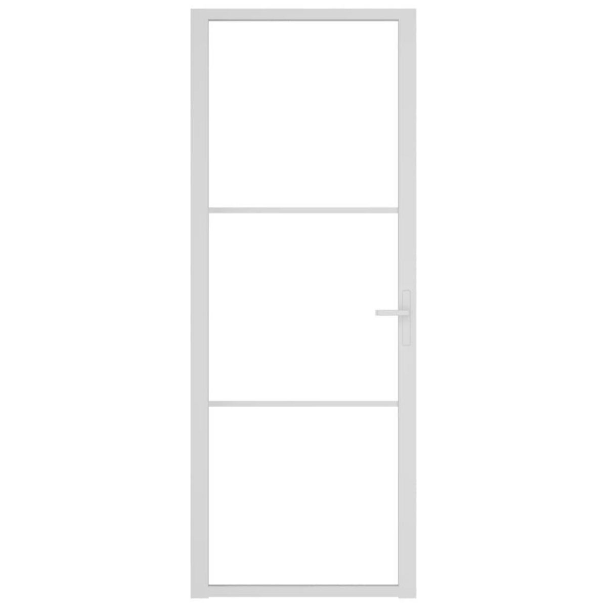 VIDAXL Porte interieure 76x201,5 cm Blanc Verre ESG et aluminium