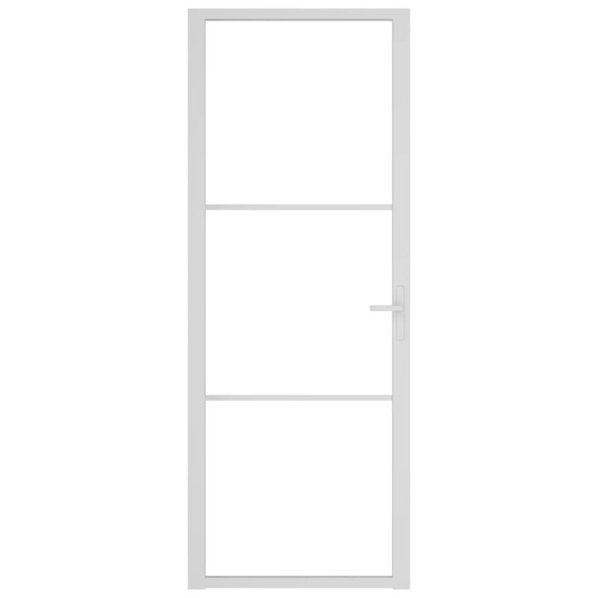 VIDAXL Porte interieure 76x201,5 cm Blanc Verre ESG et aluminium
