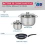 Voir la diapositive 2 : ELO Ensemble de 1 Poêle de cuisson 20 cm et 2 faitouts 14 et 24 cm Elo Prima Brillant
