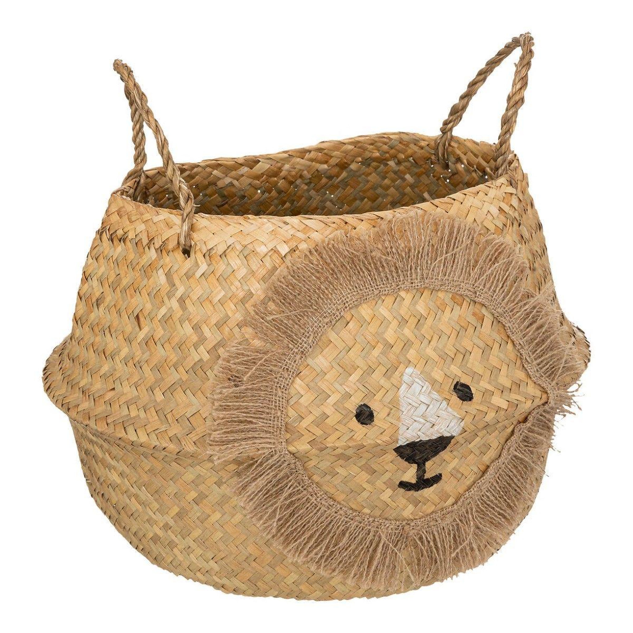 Atmosphera Kids Panier de rangement déco  lion  40cm naturel