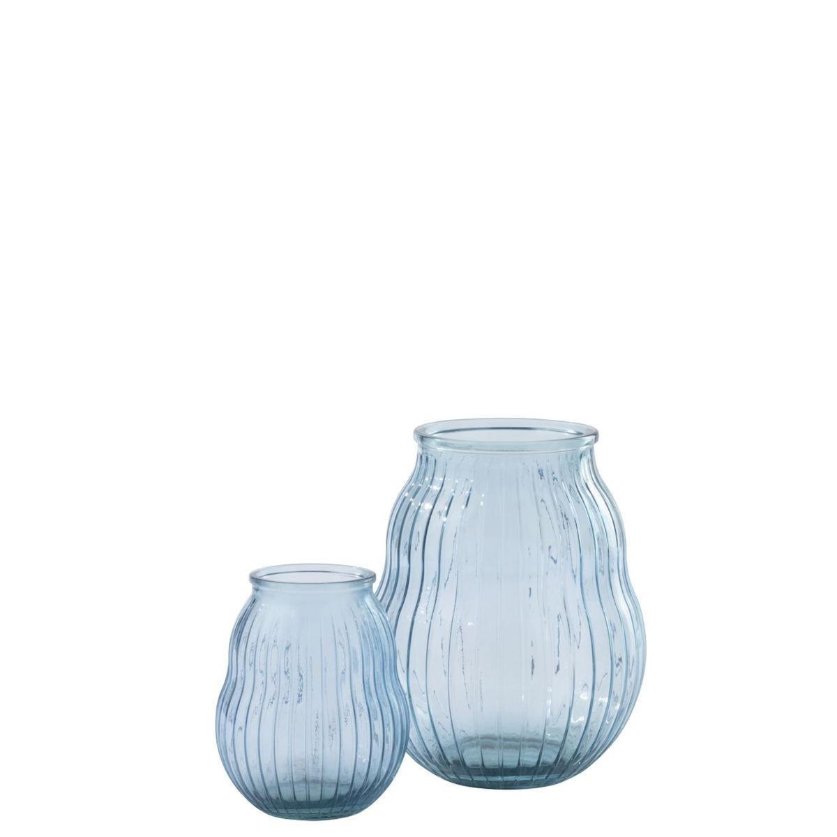 Paris Prix Photophore Design en Verre  Ligné  35cm Bleu
