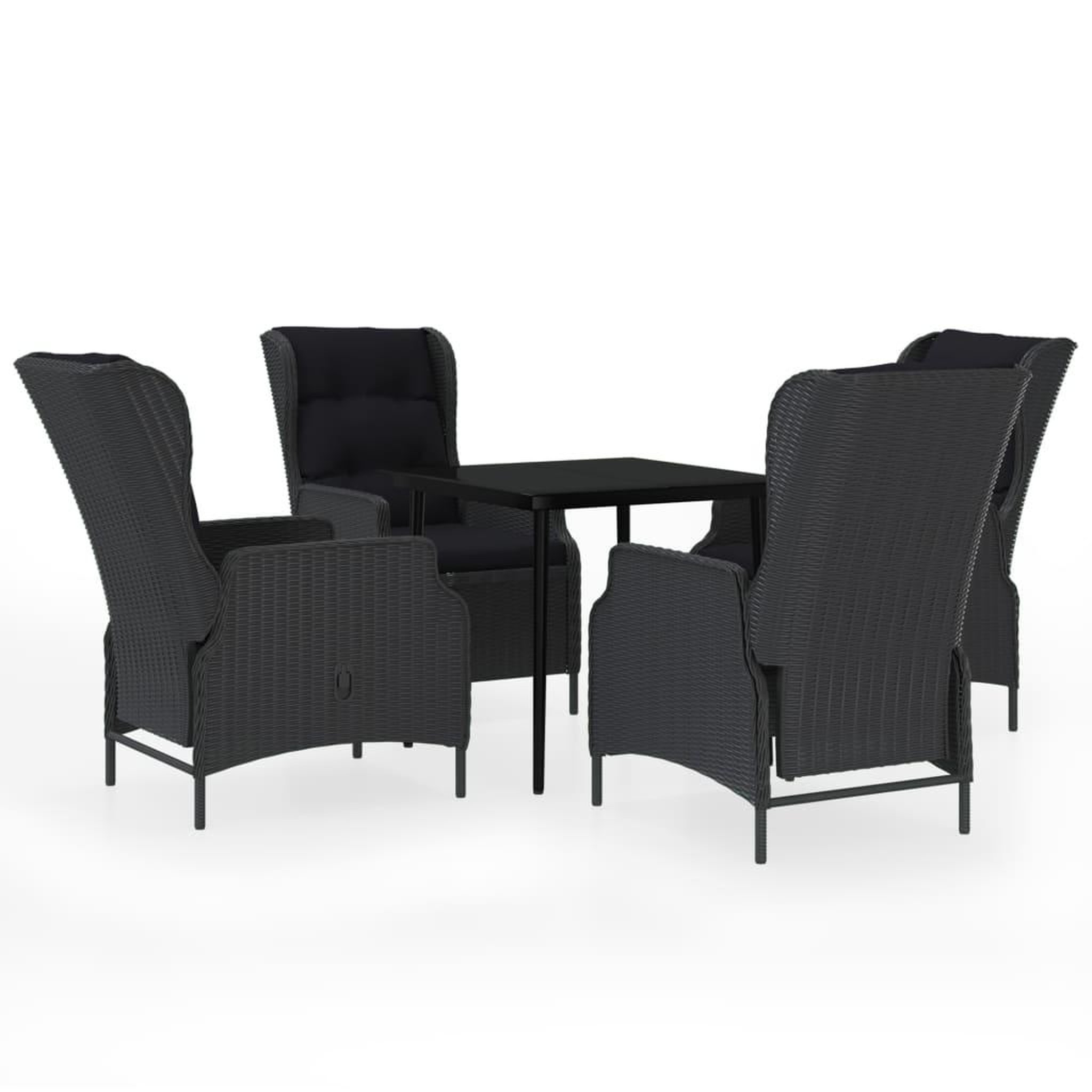 Voir la diapositive 2 : VIDAXL Ensemble a manger de jardin 5 pcs Gris fonce
