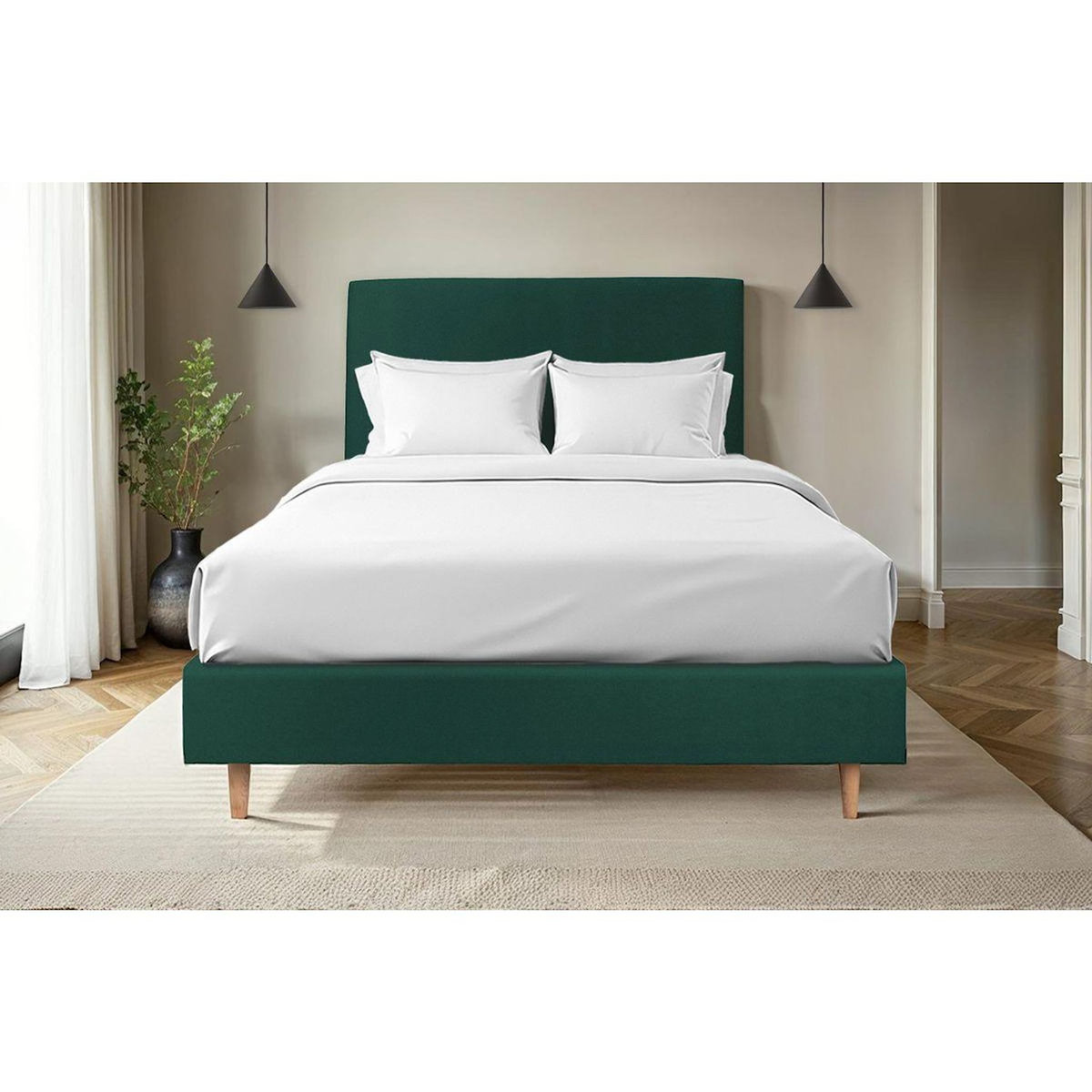 Sommeil de Plomb Tete de lit Tapissée Velours  - Ep 10 cm rembourré