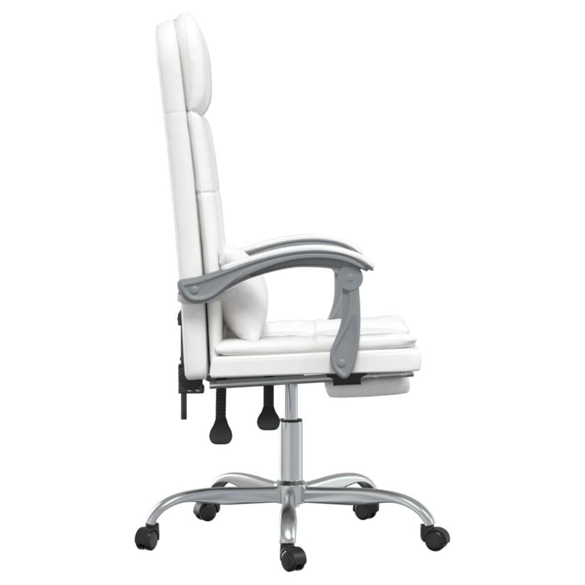 VIDAXL Fauteuil de massage inclinable de bureau Blanc Similicuir