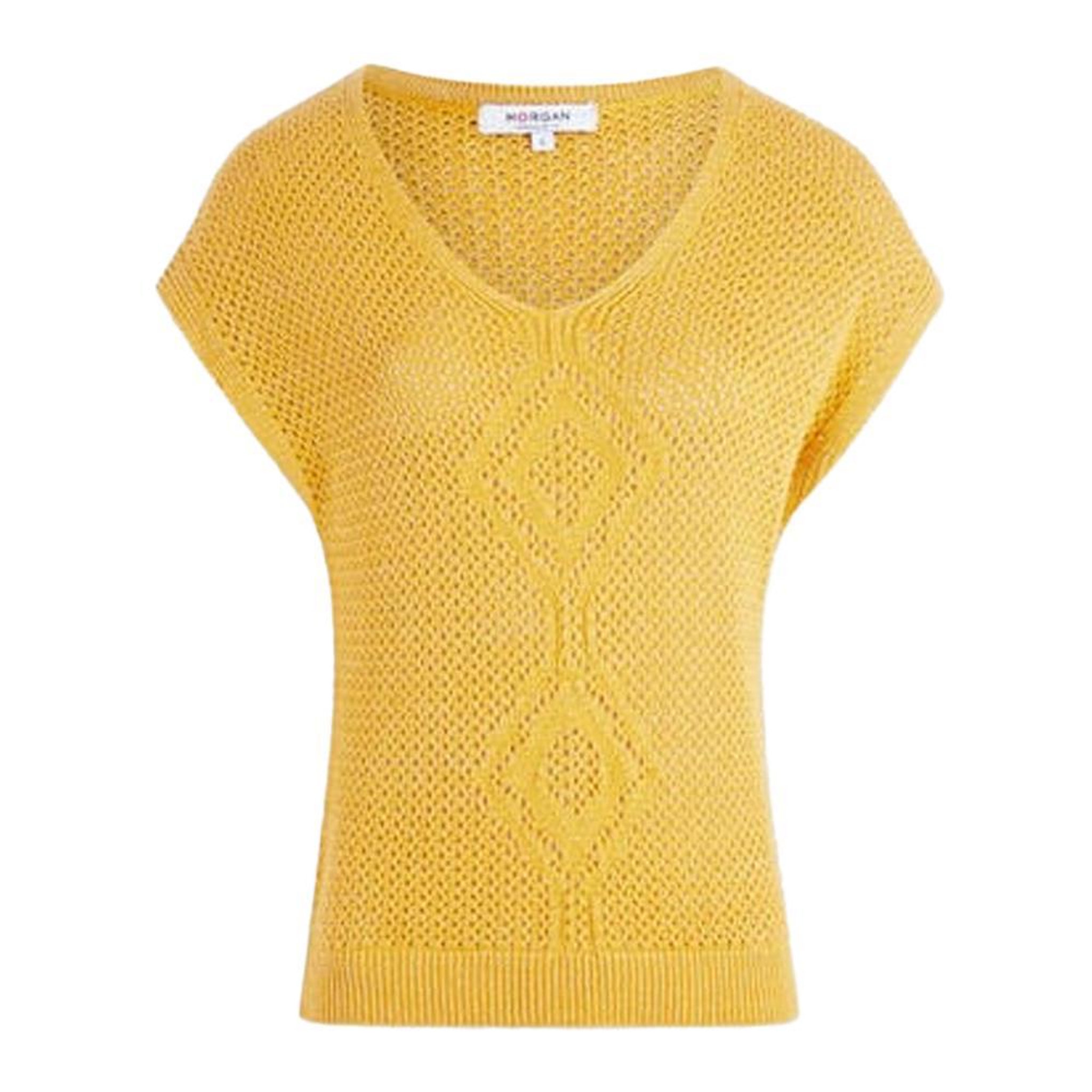 Voir la diapositive 2 : MORGAN Pull Jaune Femme Morgan Mouni