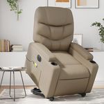 VIDAXL Fauteuil inclinable de massage electrique cappuccino similicuir