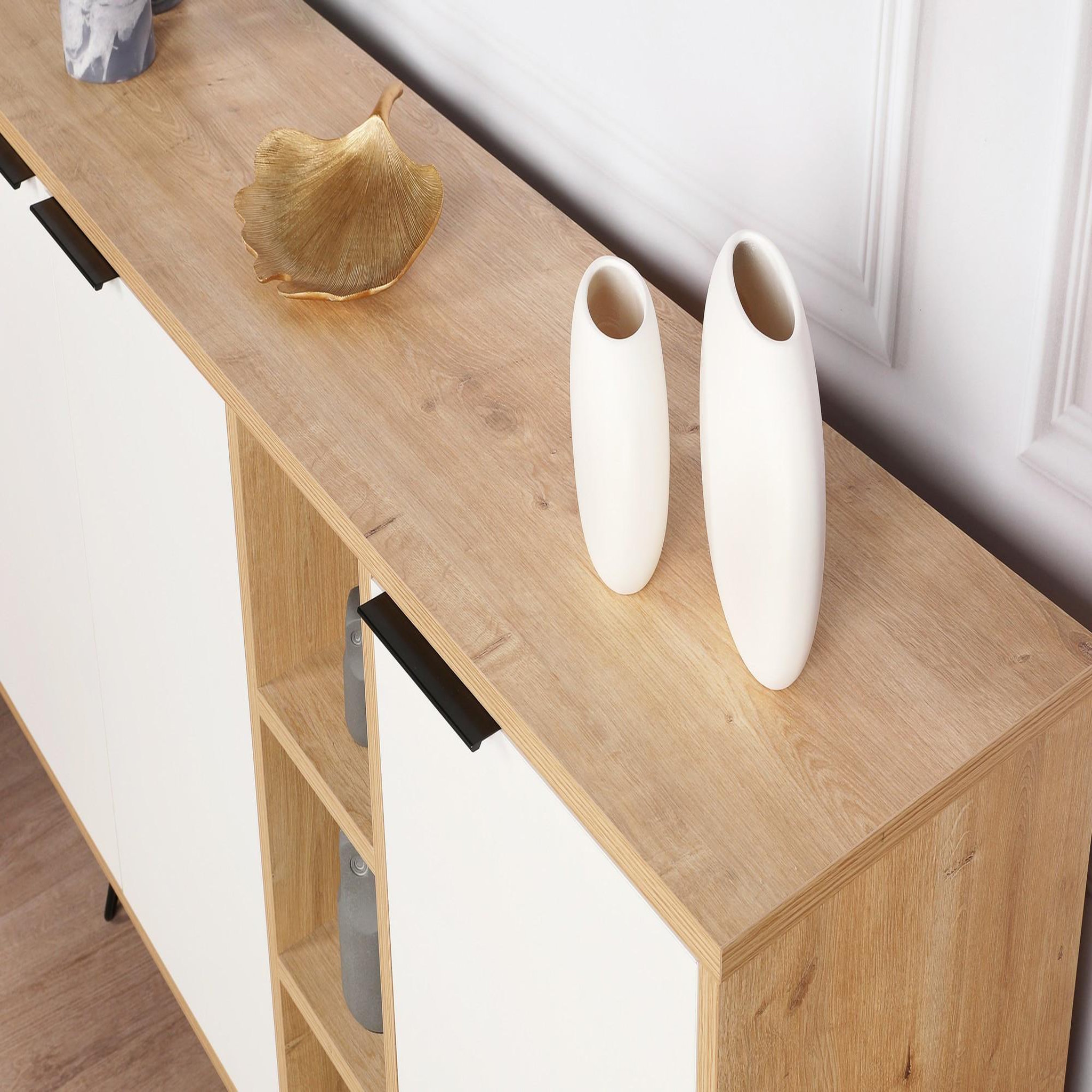 Voir la diapositive 4 : Habitat et Jardin Buffet en bois  Clara  - 142 x 36 x 83 cm - Blanc