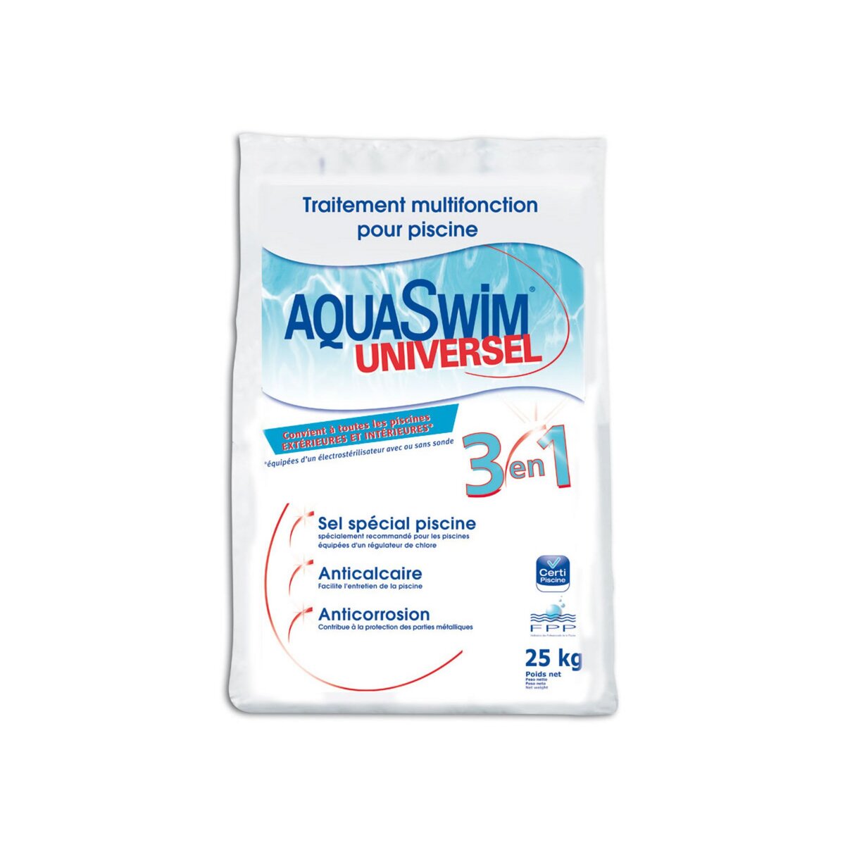 AQUASWIM Sel de piscine 3 en 1 Universel 25 kg - Aquaswim