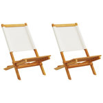 VIDAXL Chaises de jardin lot de 2 blanc creme bois acacia massif tissu