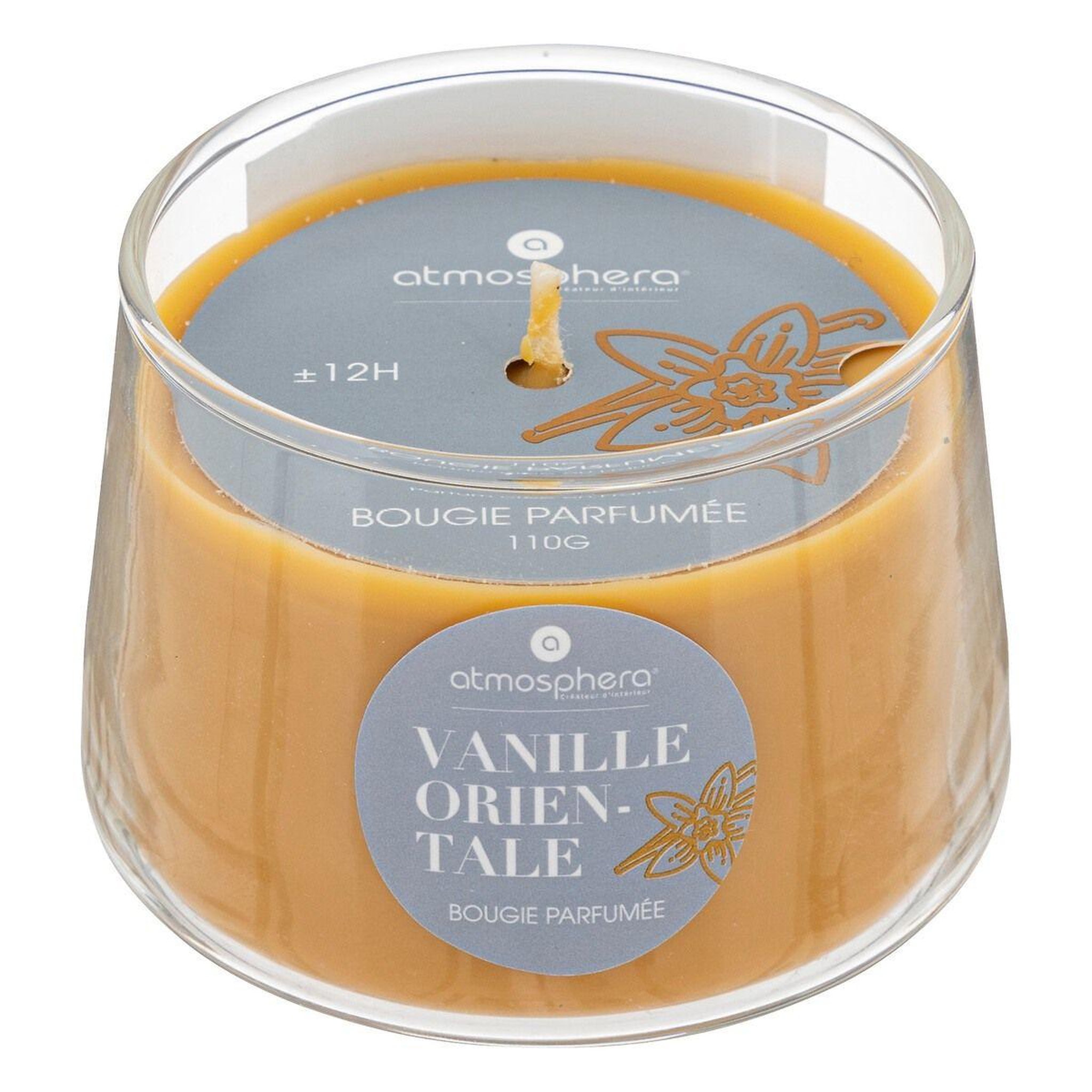 Voir la diapositive 2 : ATMOSPHERA Bougie parfumée en verre  izor  110g vanille